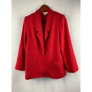 Block Island Petites Red Blazer Size 4